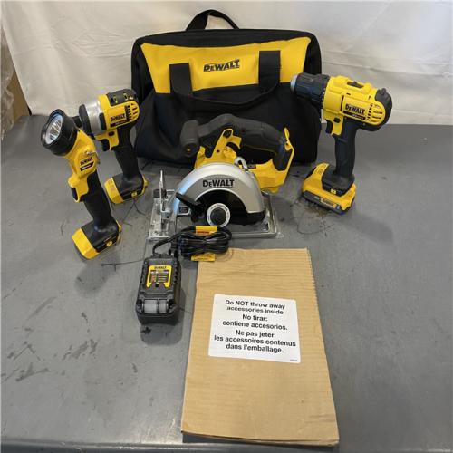 AS-IS - DeWalt 20V MAX 20 Volt Cordless 4 Tool Combo Kit