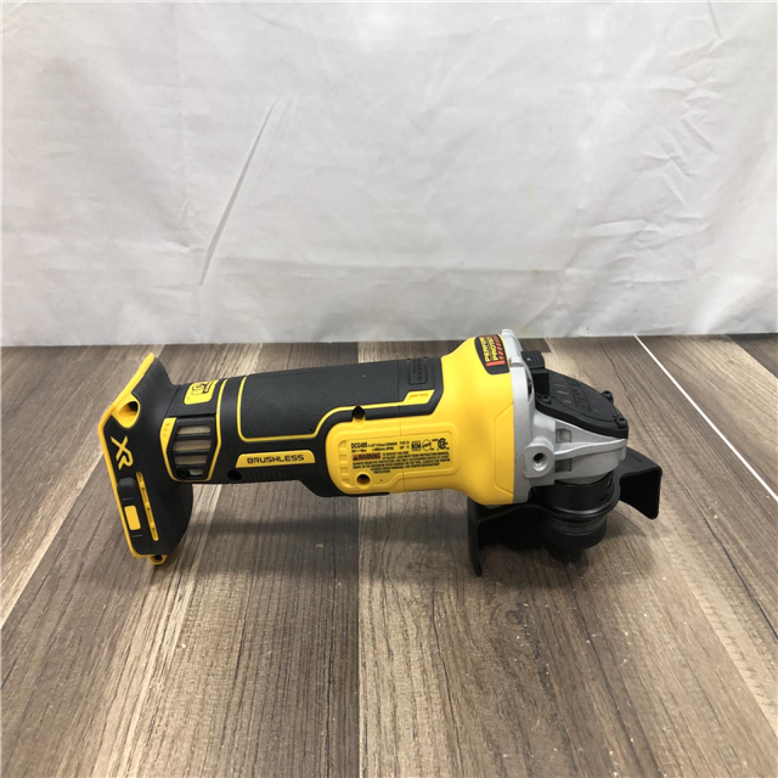 AS-IS DEWALT 20V MAX XR Cordless Brushless 4.5 in. Slide Switch Small Angle Grinder with Kickback Brake (Tool Only)