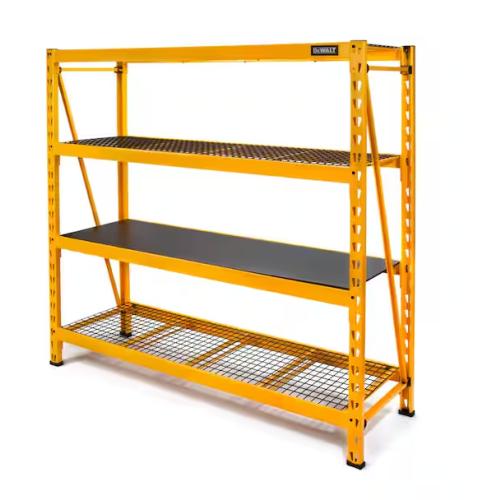 LIKE NEW! - DEWALT Yellow 4-Tier Steel Garage Storage Shelving Unit (77 in. W x 72 in. H x 24 in. D)