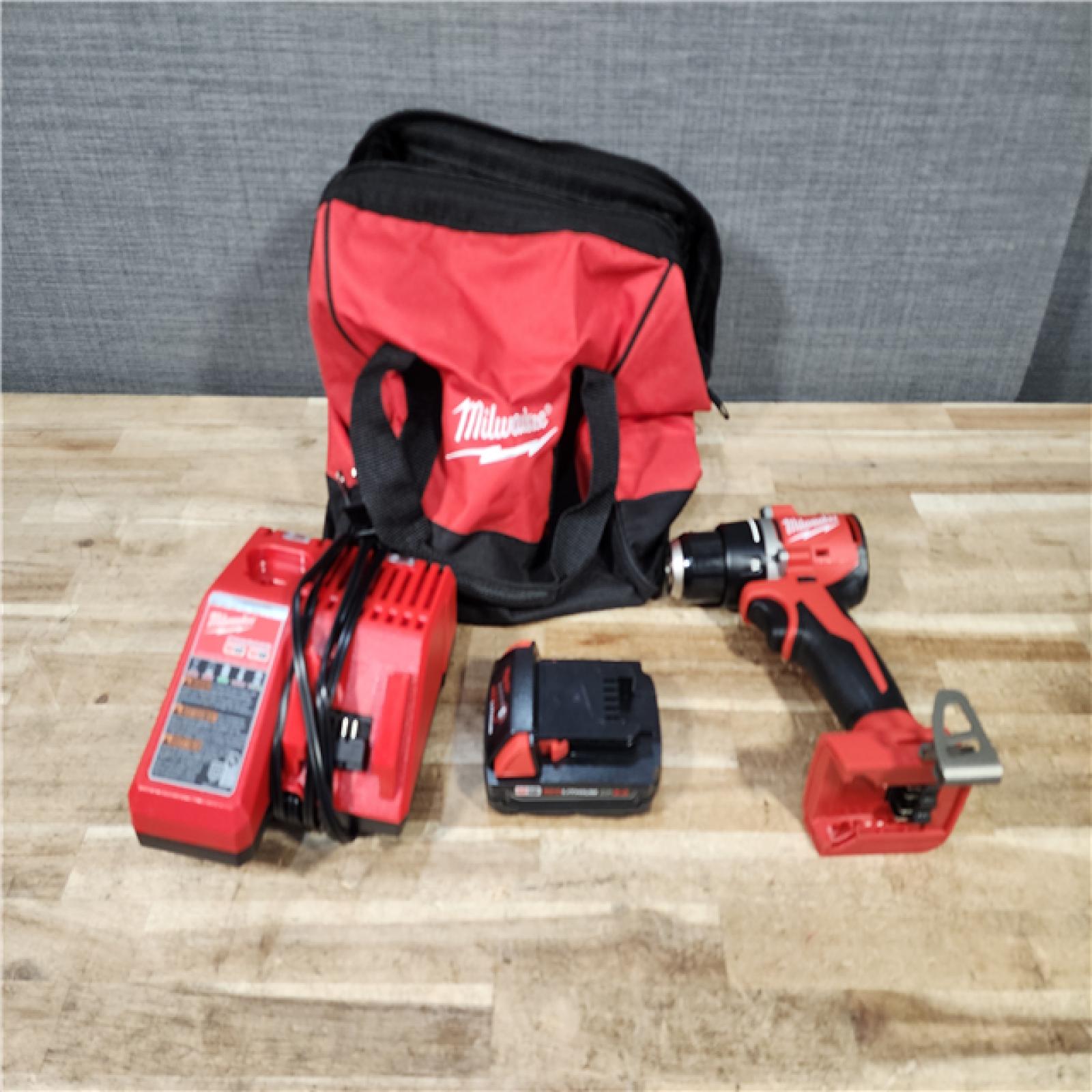 HOUSTON LOCATION - AS - IS Milwaukee 18V Lithium-Ion Brushless Cordless 1/2 in. Compact Drill/Driver with kit