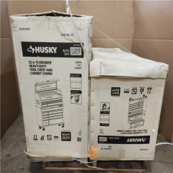 Phoenix NEW Husky Heavy-Duty 52 in. W 15-Drawer Matte Gray Steel Rolling Tool Chest Combo