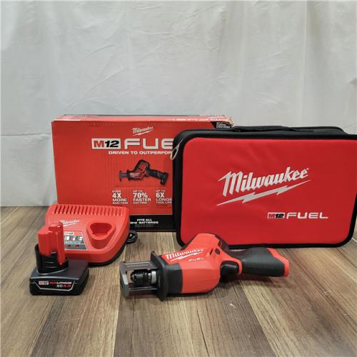 AS-IS MILWAUKEE M12 Fuel Kit De Sierra Sable Reciproca Hackzall Con 1 BaterÃ­a Milwaukee