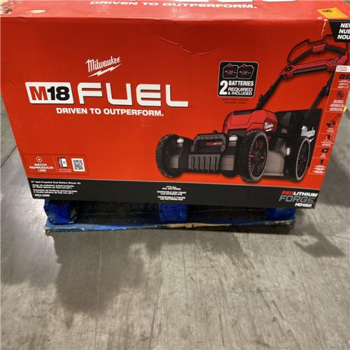Dallas Location - As-Is Milwaukee M18 FUEL Brushless Cordless 21 in. Walk Behind Dual Battery Self-Propelled Mower Kit