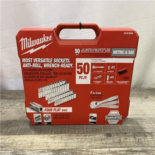 NEW - Milwaukee 1/4 in. Drive SAE/Metric Ratchet and Socket Mechanics Tool Set (50-Piece)