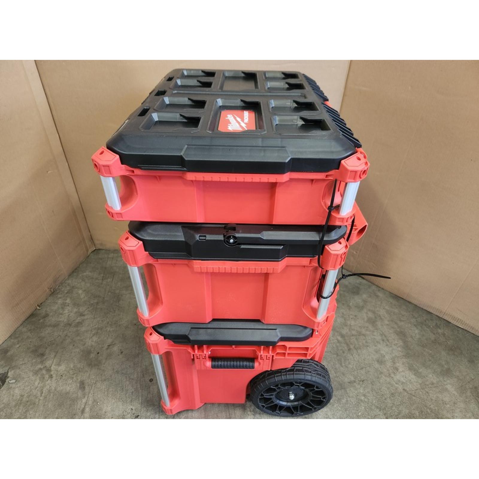 Phoenix NEW Milwaukee PACKOUT 22 in. Rolling Tool Box  22 in. Large Tool Box and 22 in. Medium Tool Box ProSystem Low Profile Handle