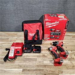 HOUSTON LOCATION - AS-IS M18 18-Volt Lithium-Ion Brushless Cordless Compact Hammer Drill/Impact Combo Kit (2-Tool) with (2) Batteries  Bag