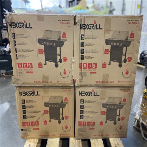 DALLAS LOCATION - Nexgrill 4-Burner Propane Gas Grill in Black with Stainless Steel Main Lid (4 UNITS)
