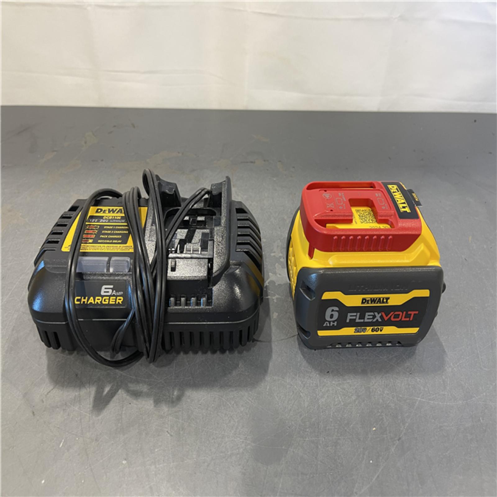 AS-IS - DEWALT FLEXVOLT 20V/60V MAX Lithium-Ion 6.0Ah Battery Pack with 6 Amp Output Charger
