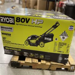 DALLAS LOCATION- RYOBI 80V HP Brushless Battery Cordless Electric 30 in. Multi-Blade Lawn Mower