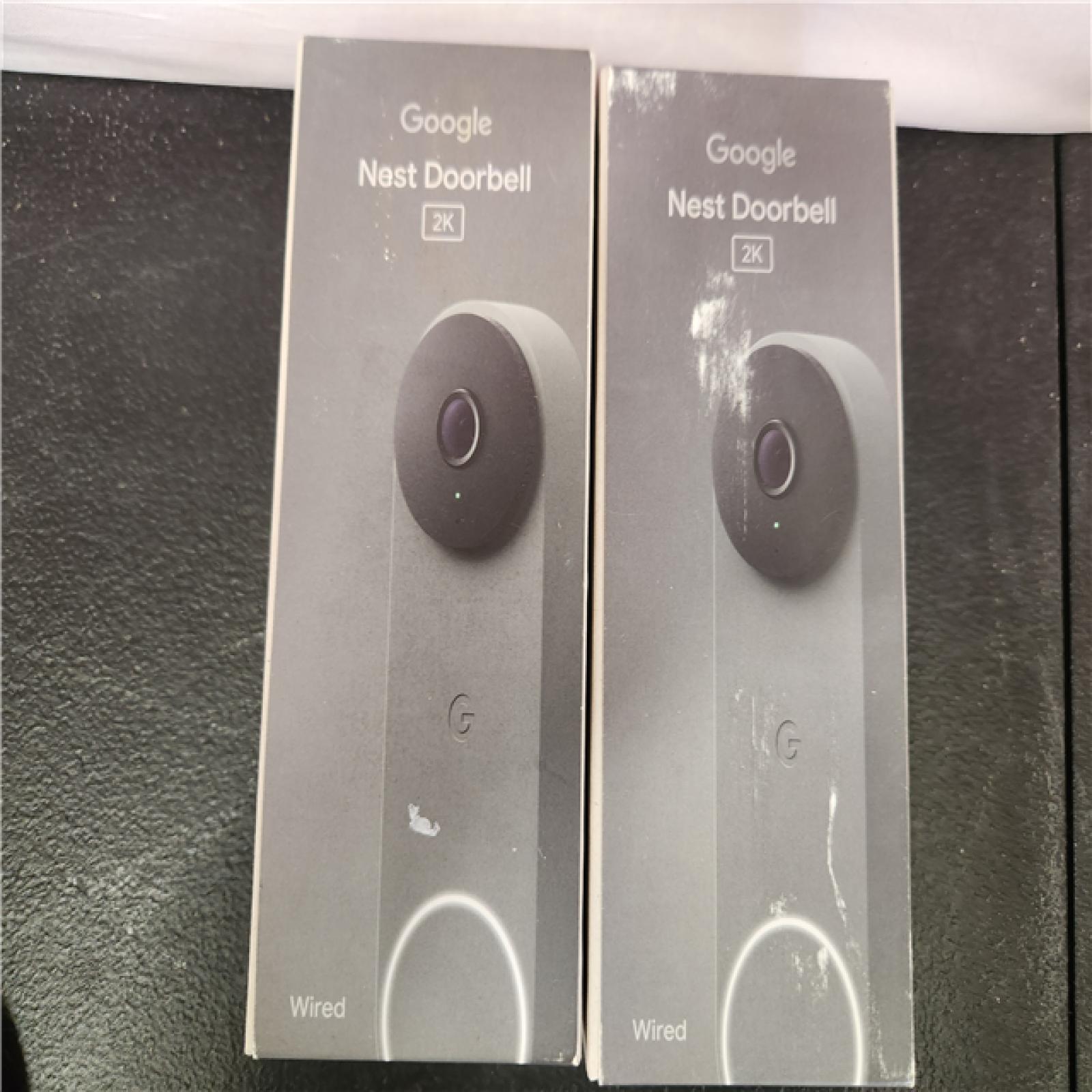 Phoenix AS-IS Google Nest Doorbell (Wired  3rd Gen) - Smart Wi-Fi Video Doorbell Camera (2-Pack)