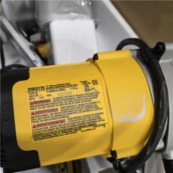 AS-IS DEWALT 15 Amp Corded 12 in. Double Bevel Sliding Compound Miter Saw, Blade Wrench and Material Clamp