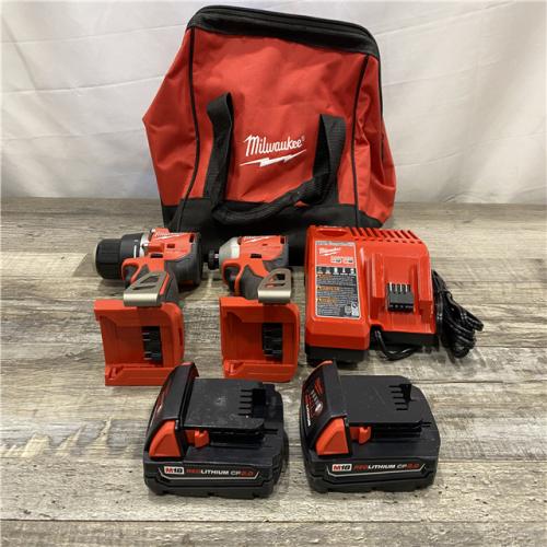 AS-IS Milwaukee 18V Lithium-Ion Brushless Cordless Compact Drill/Impact Combo Kit