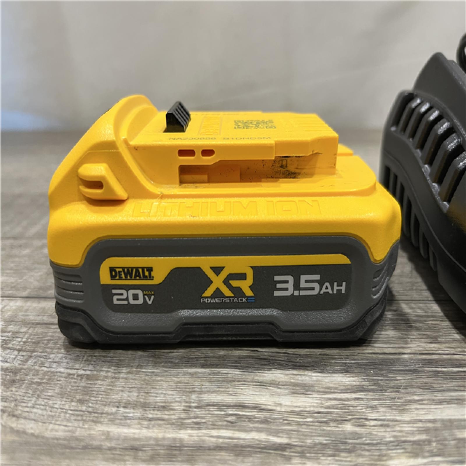 AS-IS DEWALT 20V MAX XR POWERSTACK Lithium-Ion Battery Starter Kit with 3.5Ah Battery and Charger