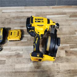 HOUSTON LOCATION - AS - IS DEWALT 20V MAX Lithium-Ion 15-Degree Electric Cordless Roofing Nailer Kit