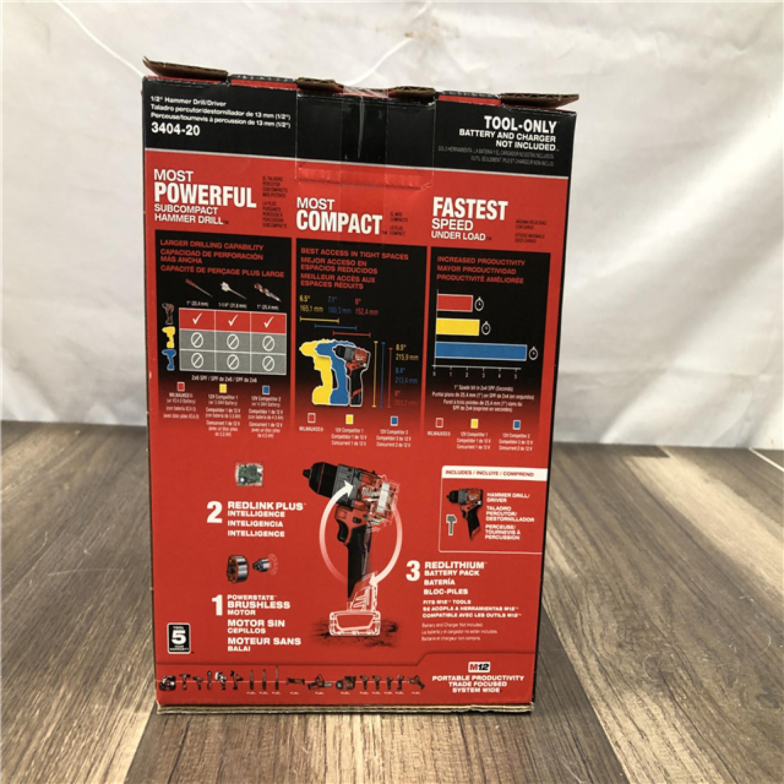 NEW- Milwaukee  FUEL 12V Lithium-Ion Brushless Cordless 1/2 in. Hammer Drill (Tool-Only)