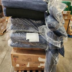 Phoenix Harper & Bright Designs 112.2 in. W L-Shaped Chenille Modern Luxury Sectional Sofa in. Blue with Ottoman and 5 Pillows