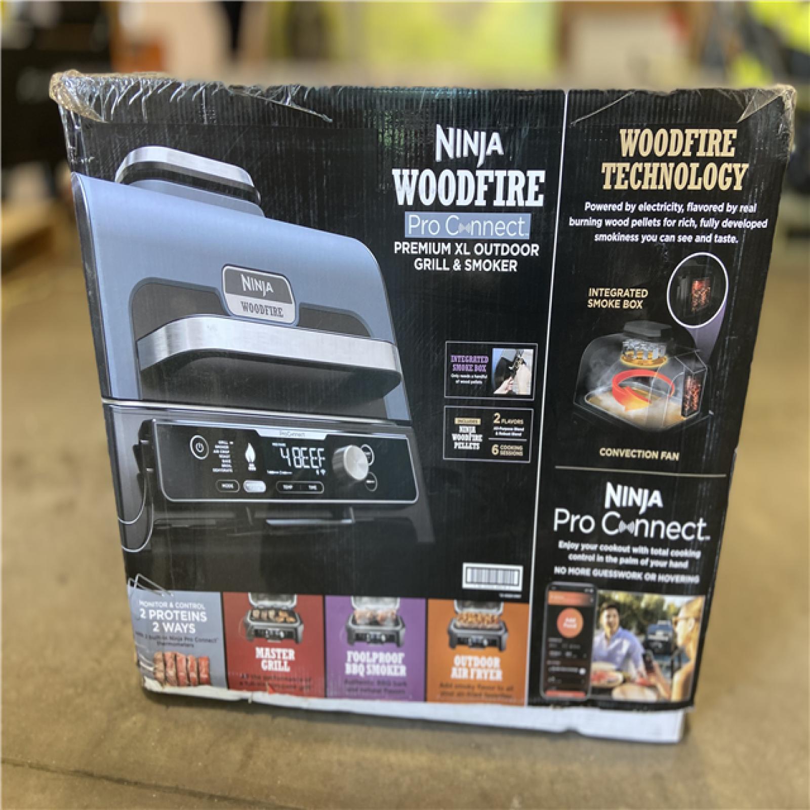 DALLAS LOCATION - Ninja OG951 Woodfire Pro Connect Premium XL Outdoor Grill & Smoker