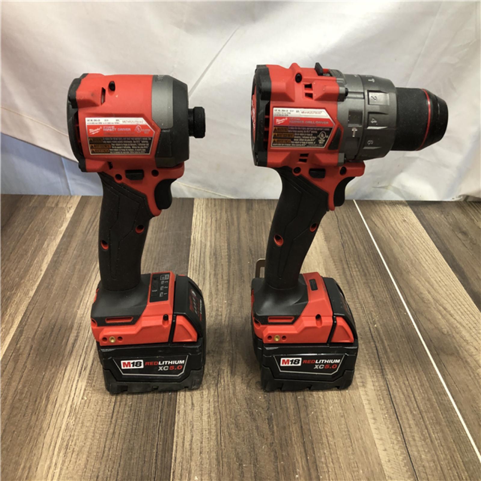 AS-IS Milwaukee FUEL 18V Lithium-Ion Brushless Cordless Hammer Drill and Impact Driver Combo Kit