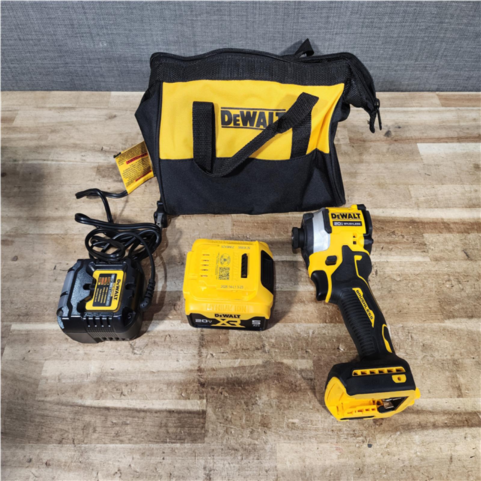 Houston Location AS-IS DEWALT ATOMIC 20V MAX Lithium-Ion Cordless 1/4 in. Brushless Impact Driver Kit