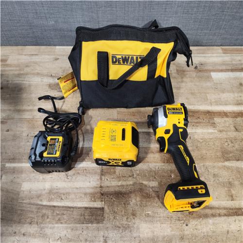 Houston Location AS-IS DEWALT ATOMIC 20V MAX Lithium-Ion Cordless 1/4 in. Brushless Impact Driver Kit