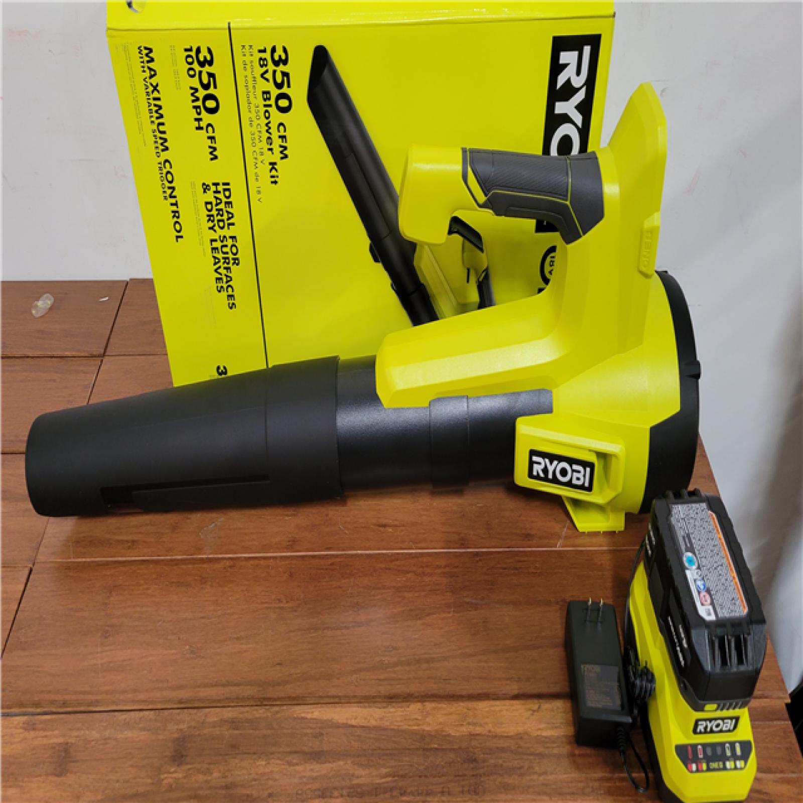 California NEW Ryboi One+ 18V 350 CFM Blower Kit  Includes (1) Battery & Charger