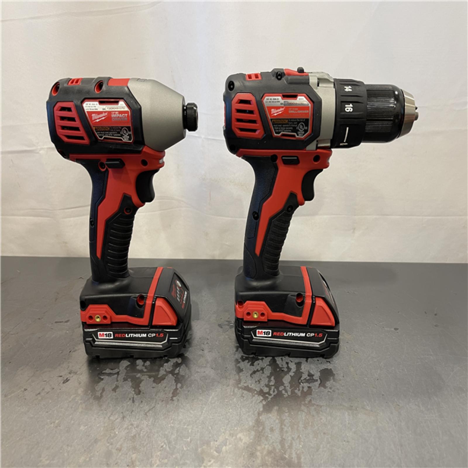 AS-IS - Milwaukee M18 18V Lithium-Ion Cordless Drill Driver/Impact Driver Combo Kit (2-Tool)
