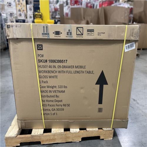 DALLAS LOCATION- AS-IS HUSKY 46IN. 9 DRAWER MOBILE BENCH WITH TABLE