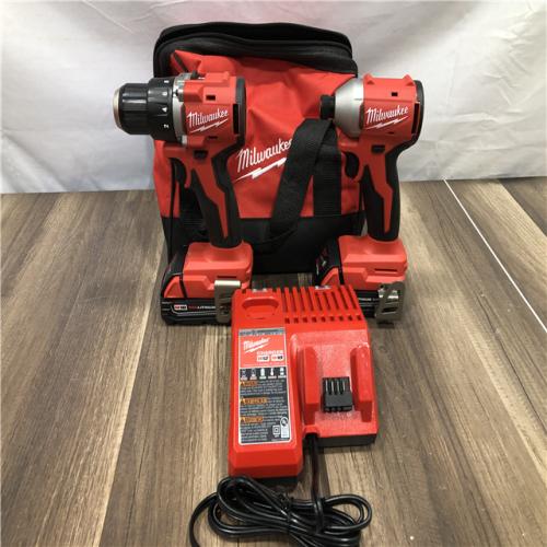 AS-IS Milwaukee 18V Lithium-Ion Brushless Cordless Compact Drill/Impact Combo Kit