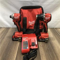 AS-IS Milwaukee 18V Lithium-Ion Brushless Cordless Compact Drill/Impact Combo Kit