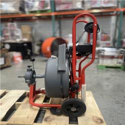 DALLAS LOCATION- AS-IS RIGID K-750 Auger Drum Machine with Autofeed And Gloves (DRAIN SNAKE NOT INCLUDED)
