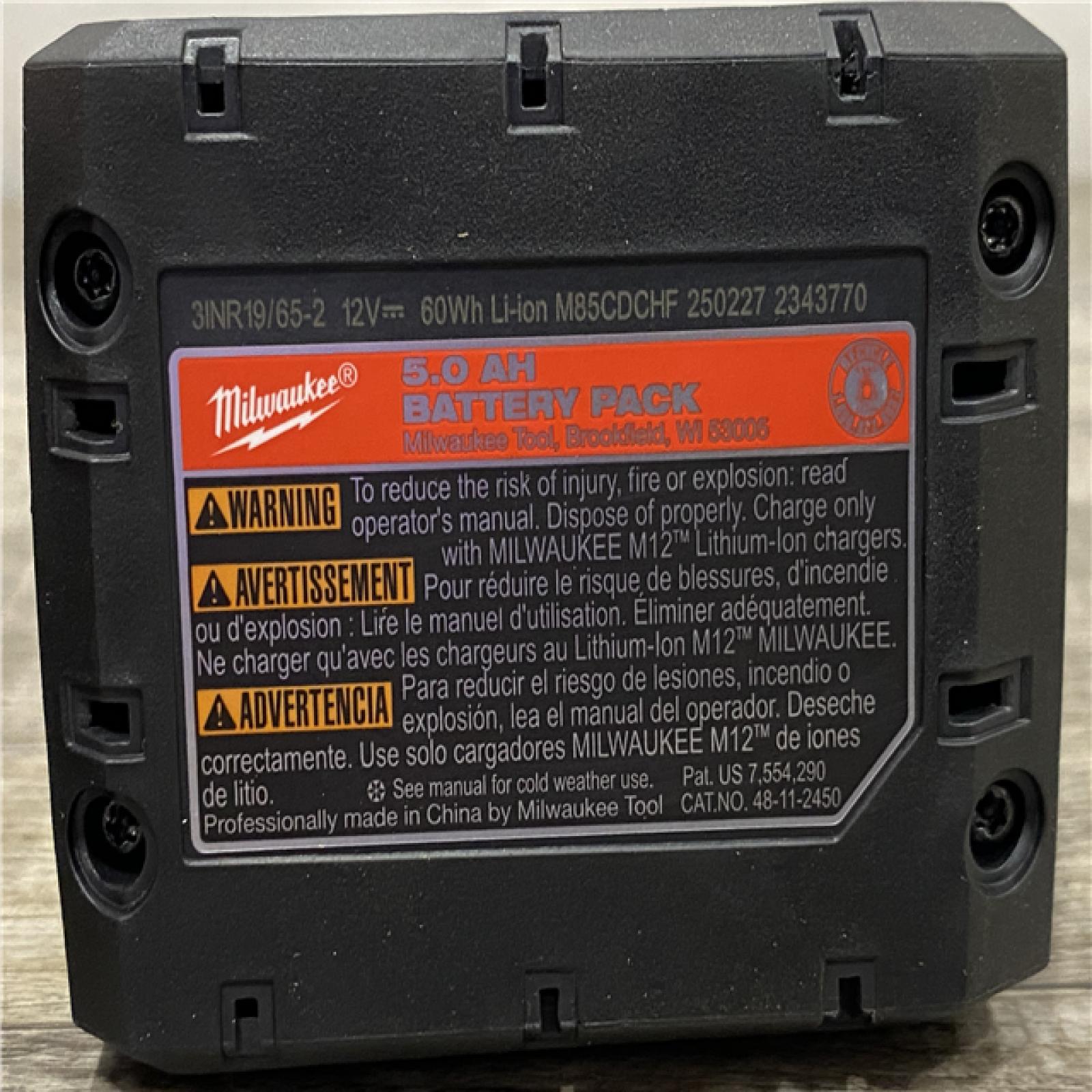 AS-IS Milwaukee 12V Lithium-Ion XC High Output 5.0 Ah Battery Pack (2-Pack) Starter Kit with Charger