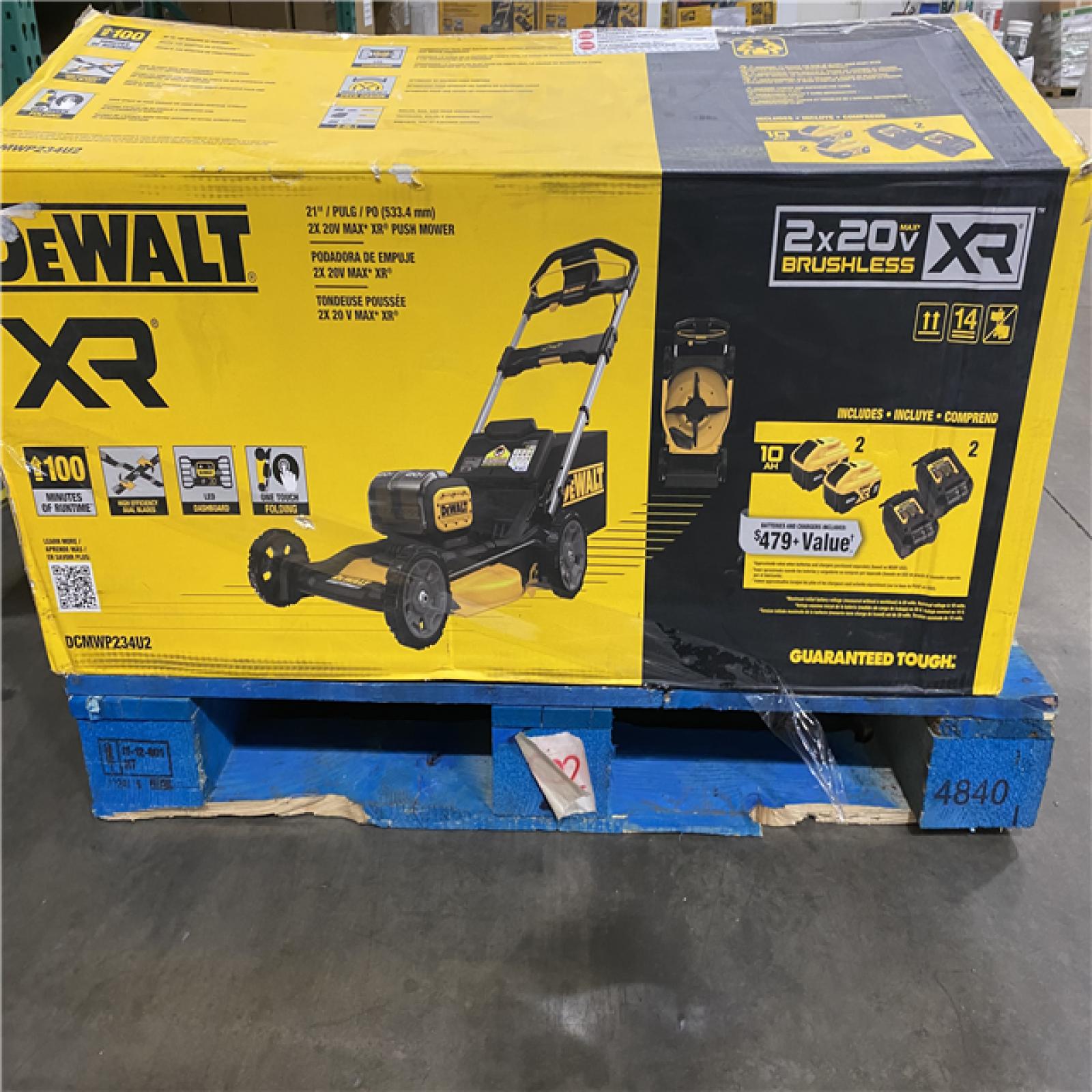 As-Is -DEWALT 2x20V MAX 21 in. Cordless Battery Powered Push Lawn Mower Kit with (2) 10 Ah Batteries and Chargers