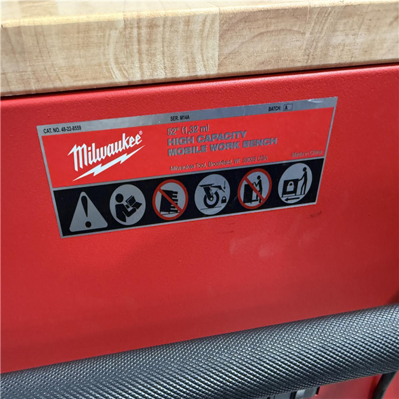 California AS-IS Milwaukee 52 High Capacity Mobile Work Bench