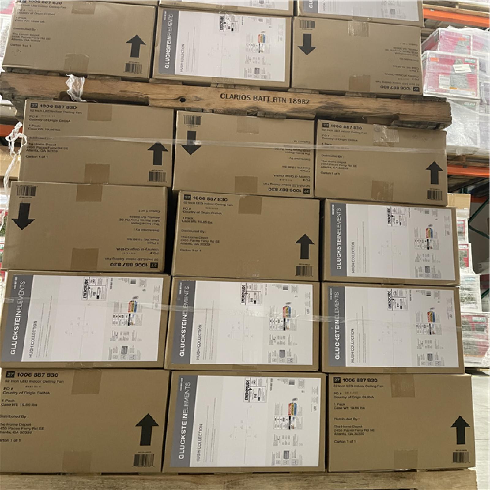 DALLAS LOCATION - Hugh 52 in. Integrated LED Indoor Nickel Ceiling Fan PALLET-(32 UNITS)