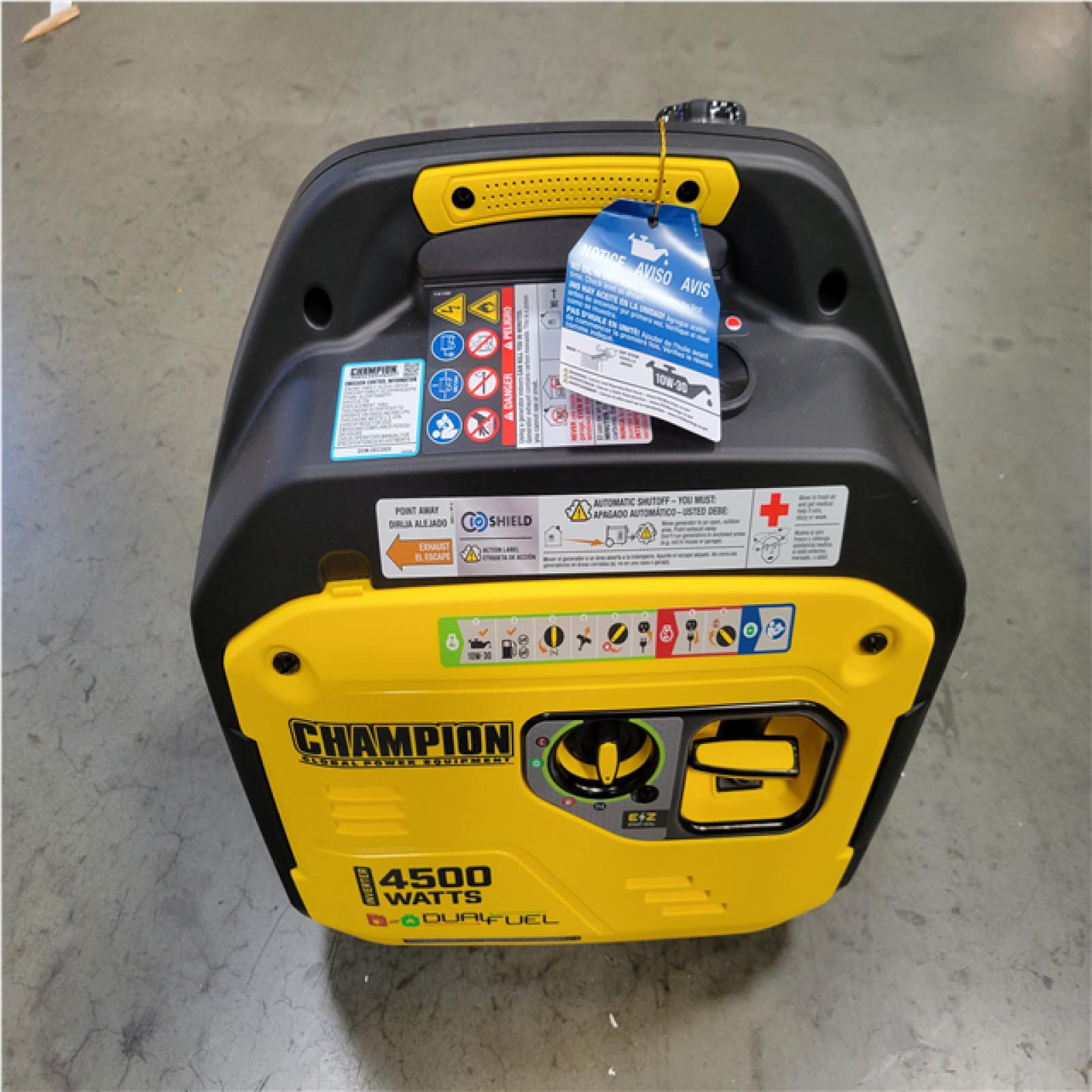 CALIFORNIA APPEARS NEW CHAMPION 4500/3500-Watt Electric Start Gasoline/Propane Powered Dual Fuel Inverter Generator with Quiet Technology and CO Shield