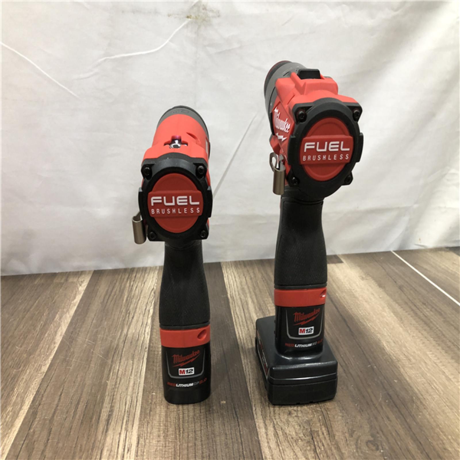 AS-IS Milwaukee FUEL 12-Volt Lithium-Ion Brushless Cordless Hammer Drill and Impact Driver Combo Kit