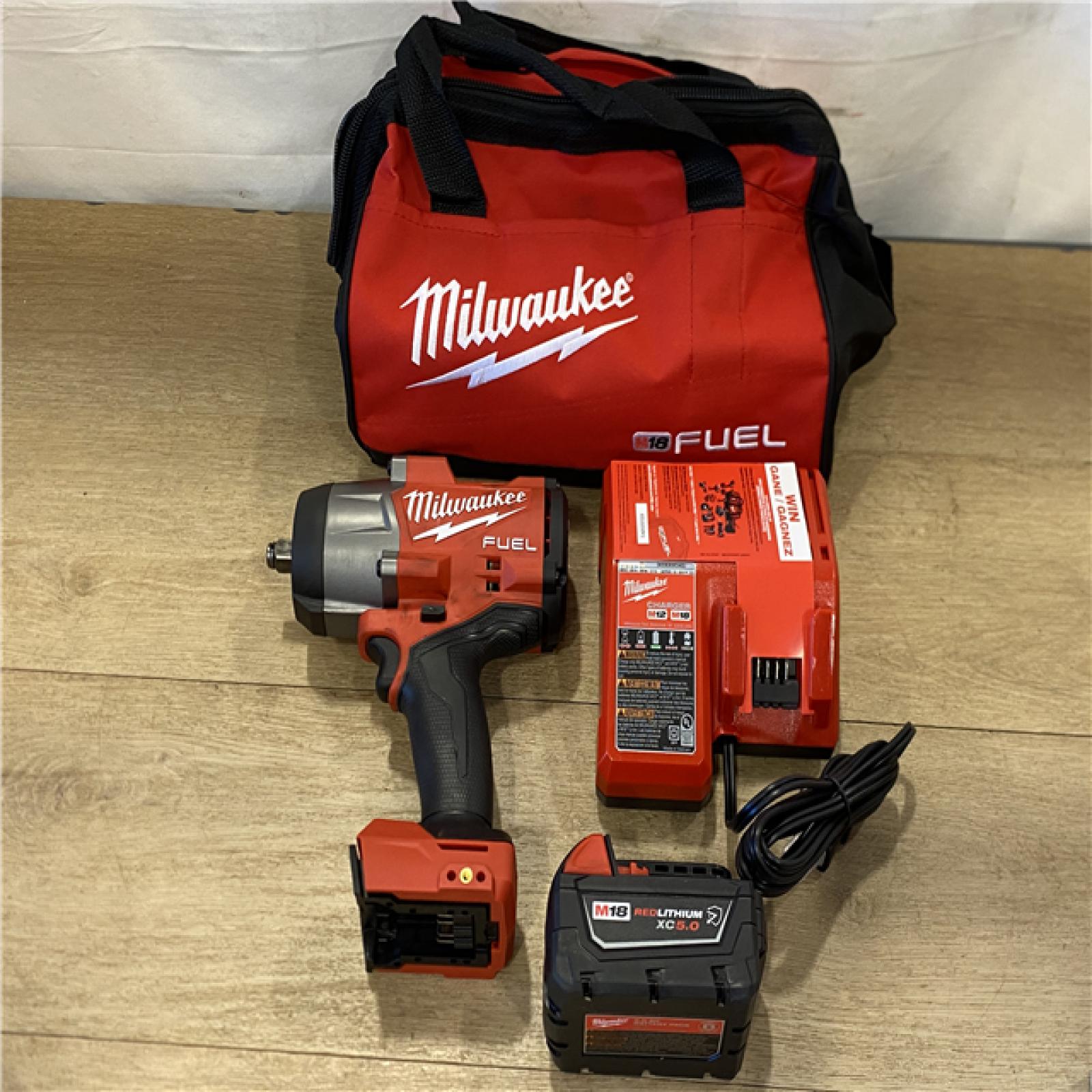 AS-IS Milwaukee FUEL 18V Lithium-Ion Brushless Cordless 1/2 in. Impact Wrench w/Friction Ring Kit