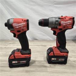 AS-IS MILWAUKEE FUEL 18V Lithium-Ion Brushless Cordless Hammer Drill and Impact Driver Combo Kit (2-Tool) with 2 Batteries