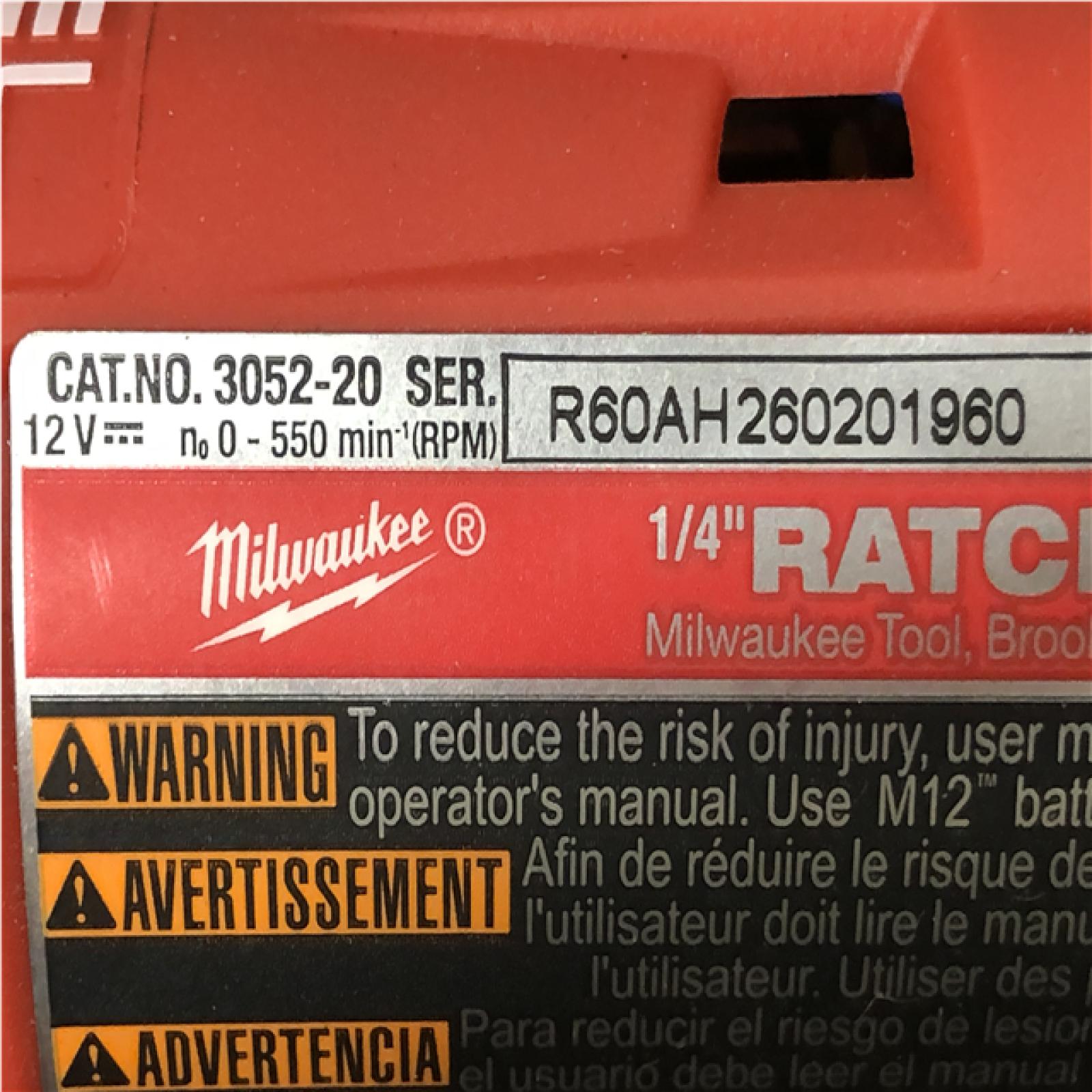 AS-IS Milwaukee FUEL 12-Volt Lithium-Ion Brushless Cordless High Speed 3/8 in. Ratchet (Tool-Only)