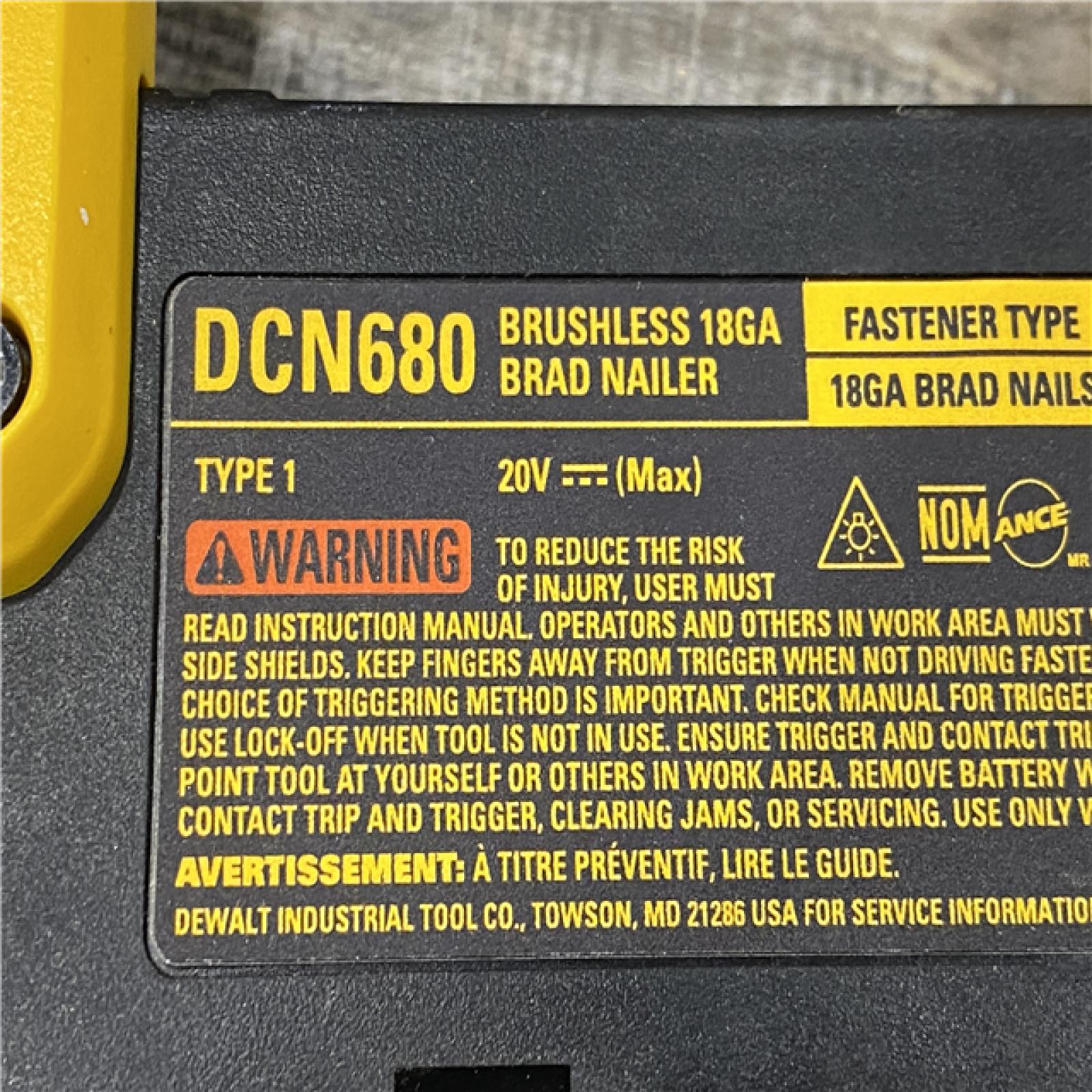 AS-IS DEWALT 20V MAX XR Lithium-Ion Electric Cordless 18-Gauge Brad Nailer (Tool Only)