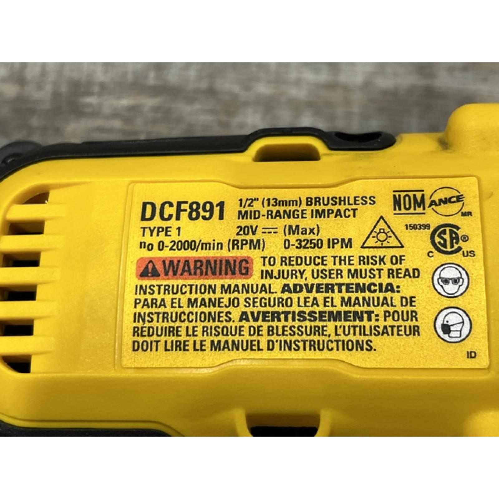 AS-IS DEWALT 20V MAX XR Cordless 1/2 in. Impact Wrench (Tool Only)