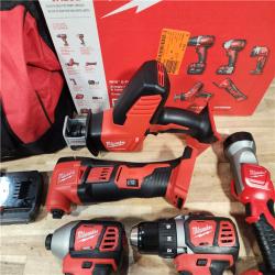 HOUSTON LOCATION - AS-IS (APPEARS LIKE NEW) M18 18V Lithium-Ion Cordless Combo Kit (5-Tool) with (2) Batteries  Charger and Tool Bag