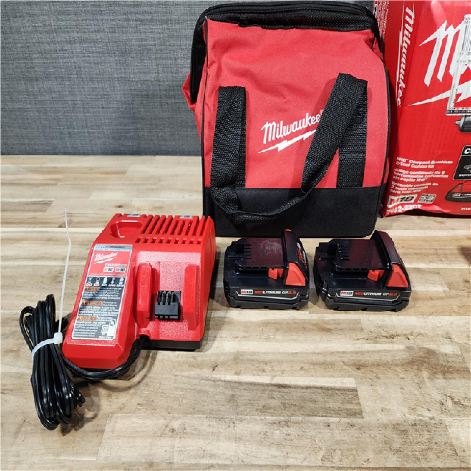 HOUSTON LOCATION - AS-IS Milwaukee  18V Lithium-Ion Brushless Cordless Compact Drill/Impact Combo Kit