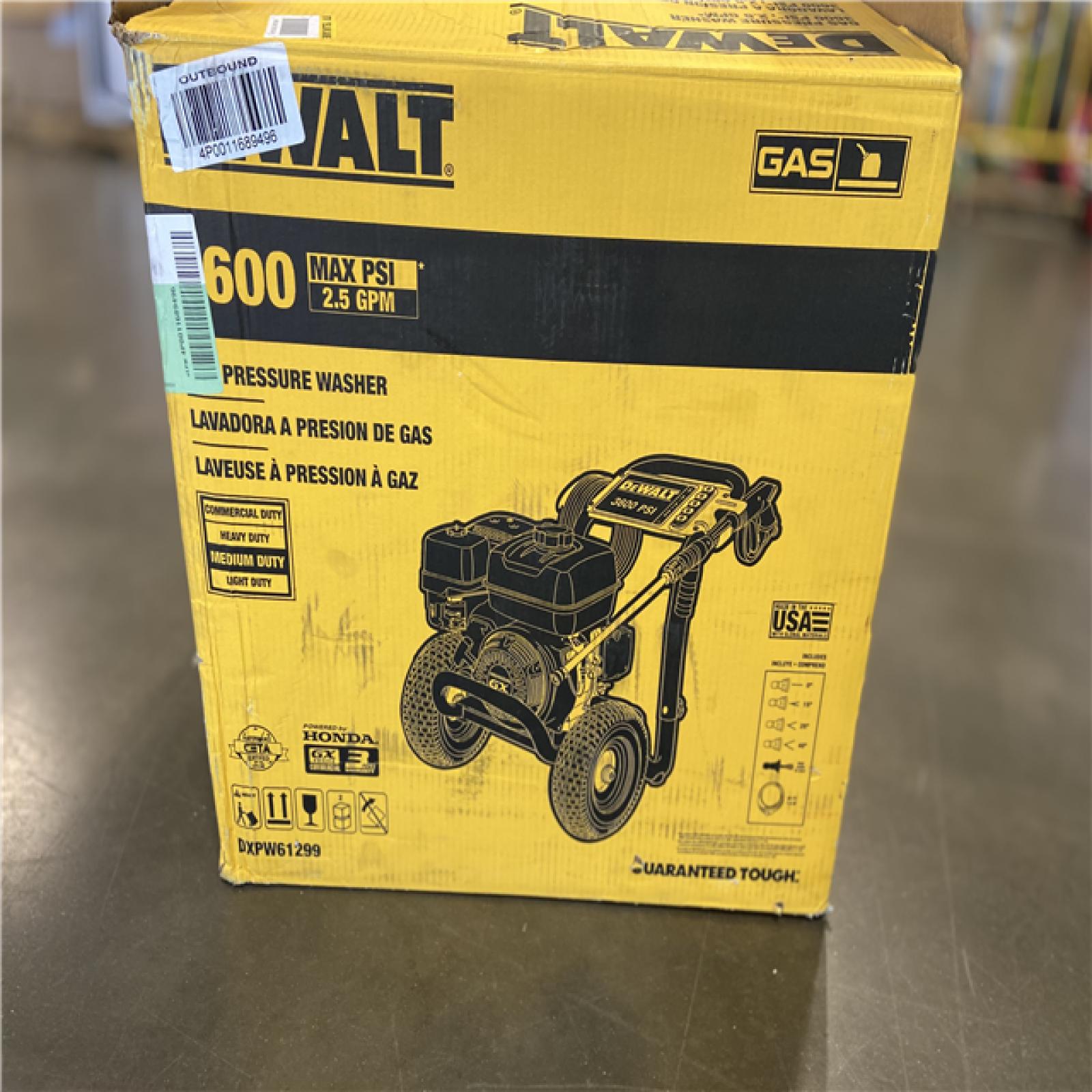 AS-IS DEWALT 3600 PSI 2.5 GPM Cold Water Gas Professional Pressure Washer with HONDA GX200 Engine