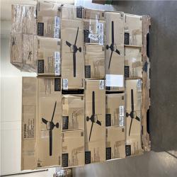 DALLAS LOCATION-  Home Decorators Collection Carrington 60 in. Indoor/Outdoor Ceiling Fan with LED Dome Light Kit  Natural Iron with Black Blades PALLET - (30 UNITS)