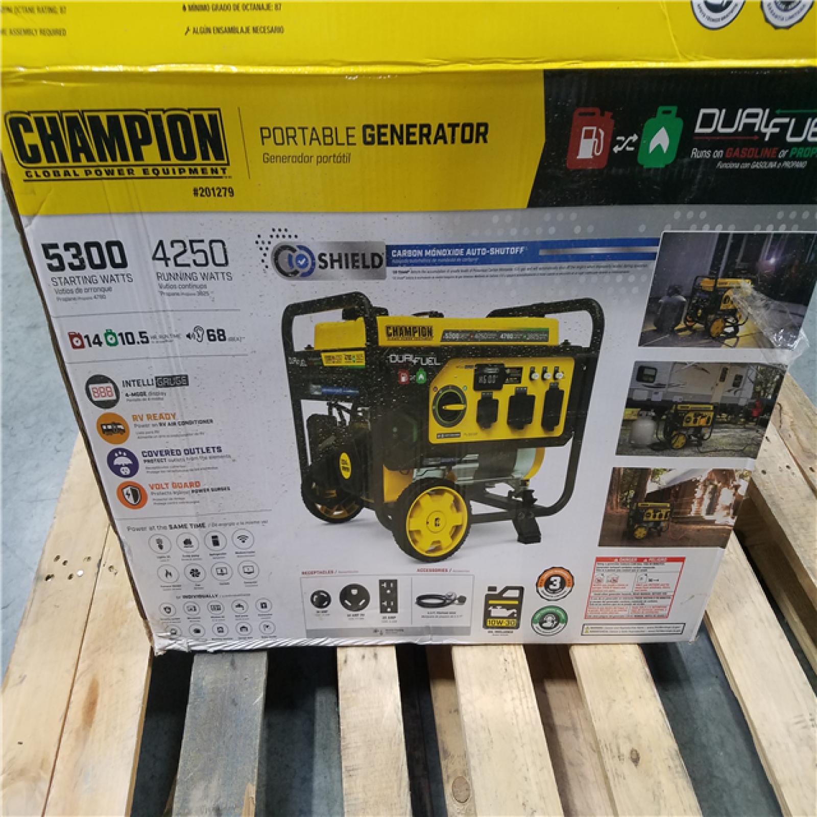 CALIFORNIA AS-IS CHAMPION DUAL FUEL PORTABLE GENERATOR