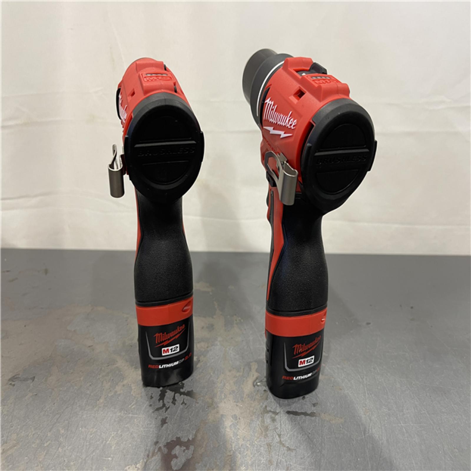 AS-IS - Milwaukee M12 12-Volt Lithium-Ion Brushless Cordless Subcompact Drill and Impact Driver Combo Kit