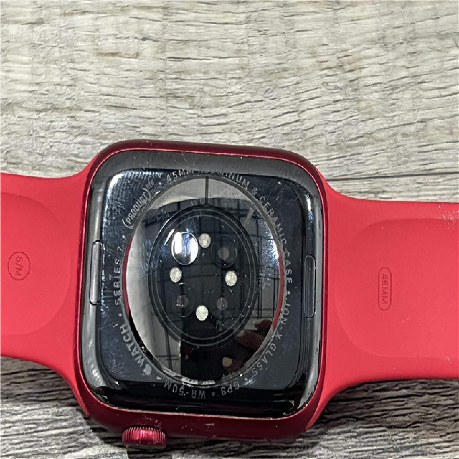 AS-IS Apple Watch Series 7 (GPS, 45MM) (Product) RED Aluminum Case/RED Sport Band - WR-50M