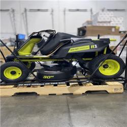 DALLAS LOCATION- AS-IS RYOBI R1 80V HP Electric 30 in. Riding Lawn Mower with 14 Ah Battery and Charger
