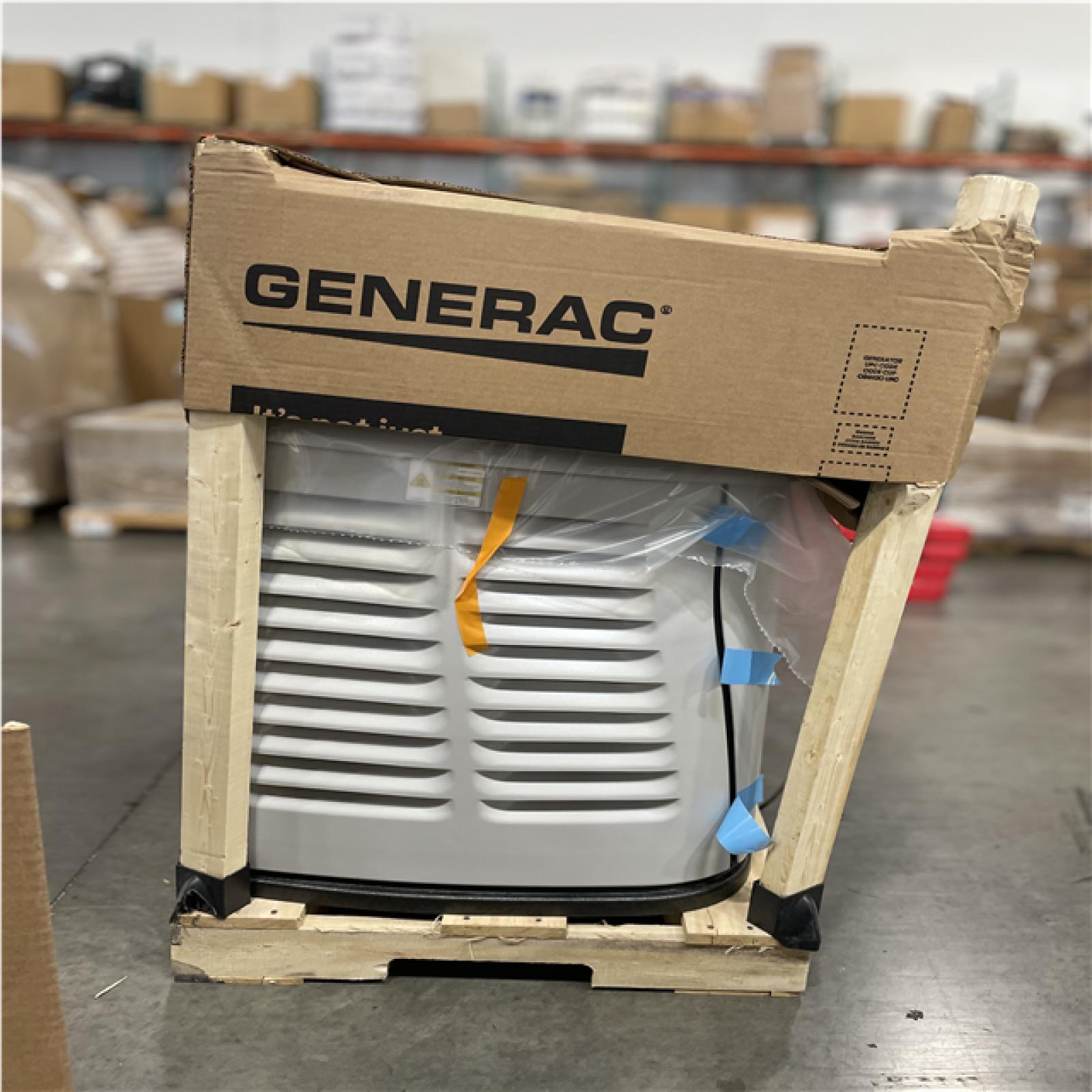 DALLAS LOCATION- AS-IS GENERAC 22kW Air-Cooled Auto Start Natural Gas or Propane Whole House Generator and 200 Amp Transfer Switch